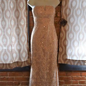 Champagne Wedding Gown with Swarovski Crystals